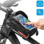 JHVW Bike Phone Front Frame Bag-Outdoor Mountain Sports Storage Bag, with Touch Screen Waterproof, Compatible with iPhone 11 Pro Max/X/XS MAX/XR/8/8 Plus, Samsung S10/S10e