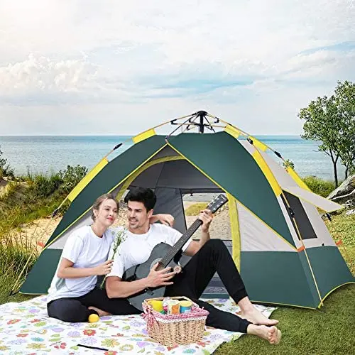 Instant Automatic pop up Camping Tent, 2 Person Lightweight Dome Tent, Waterproof Windproof, UV Protection, Perfect for Beach, Outdoor, Traveling,Hiking,Camping, Hunting, Fishing Instant Automatic pop up Camping Tent, 2 Person Lightweight Dome Tent, Waterproof Windproof, UV Protection, Perfect for Beach, Outdoor, Traveling,Hiking,Camping, Hunting, Fishing