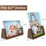 MEKO Picture Frame 5x7 Inch Wood Rustic Photo Frame Made of Walnut Wood Base and High Definition Break Free Acrylic Covers for Tabletop or Desktop Display - 2 Pack (Horizontal + Vertical)