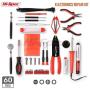 Hi-Spec 60 Piece Electronics Electrical Engineer Tool Kit with 30W Soldering Iron, Desoldering Pump, Wire Crimper, Stripper, Cutter, Magnetic Ratcheting Screwdriver and Bits, IC Extractor Tool in Case