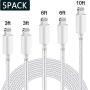 iPhone Charger MFi Certified Lightning Cable SANYEYE 5Pack(3/3/6/6/10ft) Nylon Braided Fast Charging & Sync Compatible iPhone 11/ Pro/Max/X/XS/XR/XS Max/ 8/ Plus/7/7 Plus/6/6S/6 Plus