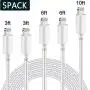 iPhone Charger MFi Certified Lightning Cable SANYEYE 5Pack(3/3/6/6/10ft) Nylon Braided Fast Charging & Sync Compatible iPhone 11/ Pro/Max/X/XS/XR/XS Max/ 8/ Plus/7/7 Plus/6/6S/6 Plus iPhone Charger MFi Certified Lightning Cable SANYEYE 5Pack(3/3/6/6/10ft) Nylon Braided Fast Charging & Sync Compatible iPhone 11/ Pro/Max/X/XS/XR/XS Max/ 8/ Plus/7/7 Plus/6/6S/6 Plus