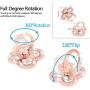 Finger Ring Stand with Blingy Diamond Rhinestone, Nsiucion Four Clover Leaf Phone Ring Kickstand Holder [Washable] [Removable], 360°Rotation Zinc Alloy Ring Grip Stand for All Phones (Rose Gold)
