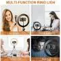 LED Ring Light 10" with Tripod Stand & Phone Holder for Live Stream/Makeup/YouTube, Selfie Ring Light with 3 Light Modes & 10 Brightness Level & Camera Remote Shutter LED Ring Light 10" with Tripod Stand & Phone Holder for Live Stream/Makeup/YouTube, Selfie Ring Light with 3 Light Modes & 10 Brightness Level & Camera Remote Shutter