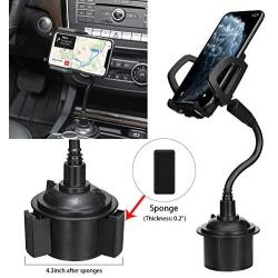 MOTOBA Adjustable Gooseneck Cell Phone Mount Stand Car Cup Drink Holder, 360 Degrees Rotation Car Cradle for iPhone, Samsung Galaxy, Huawei, etc.