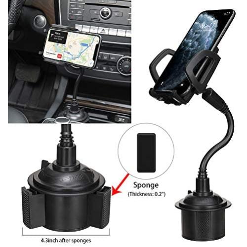 MOTOBA Adjustable Gooseneck Cell Phone Mount Stand Car Cup Drink Holder, 360 Degrees Rotation Car Cradle for iPhone, Samsung Galaxy, Huawei, etc.