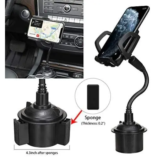 MOTOBA Adjustable Gooseneck Cell Phone Mount Stand Car Cup Drink Holder, 360 Degrees Rotation Car Cradle for iPhone, Samsung Galaxy, Huawei, etc. MOTOBA Adjustable Gooseneck Cell Phone Mount Stand Car Cup Drink Holder, 360 Degrees Rotation Car Cradle for iPhone, Samsung Galaxy, Huawei, etc.