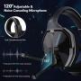 Jeecoo N13 Stereo Gaming Headset PS4 3.5mm Over Ear Gaming Headphones with Microphone - Lightweight Frame Compatible with PC, Laptop, Xbox One Controller