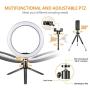 Ring Light with Tripod Stand 10.2" Selfie Ring Light with Phone Holder and Bluetooth Remote, LED Circle Light for Makeup/YouTube/Photography/Camera/Vlog/Blogging Compatible with Android iPhone