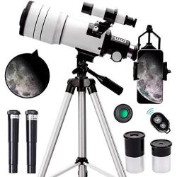 ToyerBee Telescope for Kids &Adults &Beginners,70mm Aperture 300mm Astronomical Refractor Telescope(15X-150X),Portable Travel Telescope with an Adjustable Tripod,A Phone Adapter&A Wireless Remote