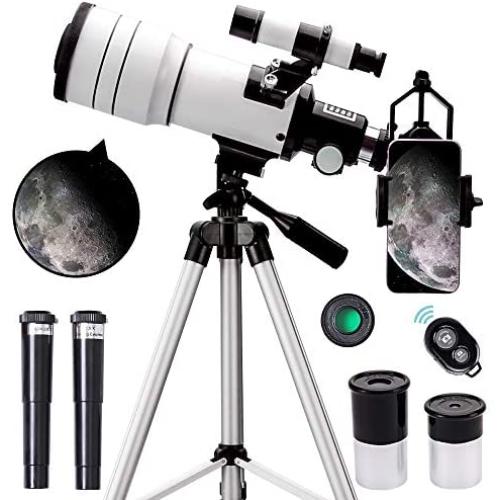 ToyerBee Telescope for Kids &Adults &Beginners,70mm Aperture 300mm Astronomical Refractor Telescope(15X-150X),Portable Travel Telescope with an Adjustable Tripod,A Phone Adapter&A Wireless Remote