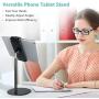 Cell Phone/Tablet Stand Adjustable, 360° Rotatable Cellphone Tablet Stand Holder for Desk, Holder Extends from 5.51 to 8.26 Inches, Compatible with 4.7-12.9 inches Screen Devices