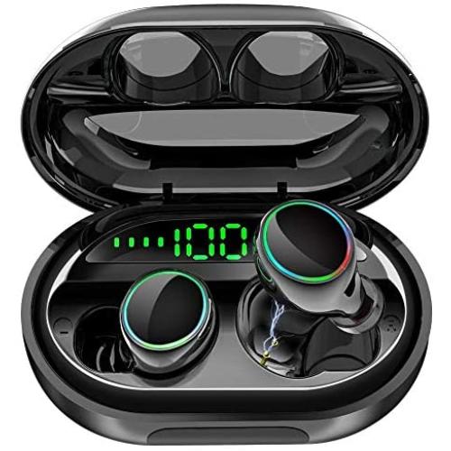 Wewow Bluetooth 5.0 TWS Plus True Wireless Stereo Earphones with Hi-Fi Music Quality & Cristal Clear Calls, IPX7 Waterproof Sports Earphones Super Long Playtime, Power Bank Case with LED