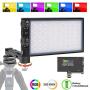 Hagibis RGB LED Video Light, with Built-in Rechargeable Battery,Portable On Camera Light Panel with Aluminium Alloy Body,360° Full Color,CRI/TLCI≥97 2500-8500K,12 Lighting Effect Modes