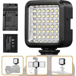 SUPON 36 Video LED Light, Ultra-Bright Continuous Lighting on-Camera Panel with Rechargeable Battery and Charger for Canon Nikon Sony Olympus Pentax DSLR Cameras Camcorder Studio Outdoor Photography