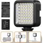 SUPON 36 Video LED Light, Ultra-Bright Continuous Lighting on-Camera Panel with Rechargeable Battery and Charger for Canon Nikon Sony Olympus Pentax DSLR Cameras Camcorder Studio Outdoor Photography