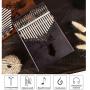 Peabownn Kalimba Thumb Piano Mbira Portable -17 Keys Wood Finger Piano with Tune Hammer, Study Instruction and Waterproof EVA Protective Case Best Gift for Kids Adults - 4 leaf grass