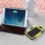Levin Dual USB Port 6000mAh Portable Solar Panel Charger for iPhones, Windows and Android Phones - Yellow