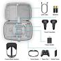 AMVR Leather Fashion Travel Case for Storage Oculus Quest VR Gaming Headset and Touch Controllers,Gamepad,Mobile Power Accessories Waterproof Carrying Bag (Renewed)