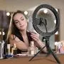 10” Ring Light with Tripod Stand and Phone Holder, Brokuca Selfie Ring Light USB LED Ringlight for Makeup/Live Streaming/YouTube Video/Photography, Compatible with iPhone/Android 10” Ring Light with Tripod Stand and Phone Holder, Brokuca Selfie Ring Light USB LED Ringlight for Makeup/Live Streaming/YouTube Video/Photography, Compatible with iPhone/Android