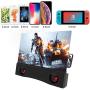 LAIKETE 12" 3D Mobile Phone Screen Magnifier with Bluetooth Speakers, Anti-Blue Light Cell Phone Screen Amplifier Enlarger for Movie,Video and Gaming, Compatible All Smartphones