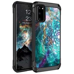 BENTOBEN Samsung Galaxy S20 5G Case 6.2", Slim Shockproof 2 in 1 Hybrid Hard PC Soft Bumper Back Panel Glow in The Dark Dual Layer Protective Phone Cases Cover for Galaxy S20 2020 Release, Mandala