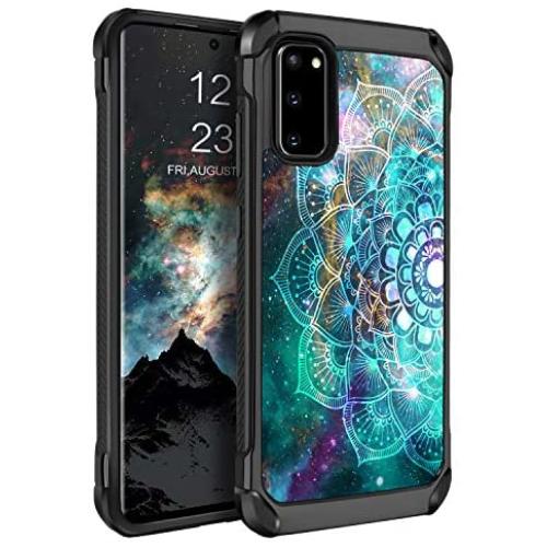 BENTOBEN Samsung Galaxy S20 5G Case 6.2", Slim Shockproof 2 in 1 Hybrid Hard PC Soft Bumper Back Panel Glow in The Dark Dual Layer Protective Phone Cases Cover for Galaxy S20 2020 Release, Mandala