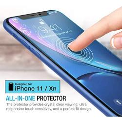 Maxboost (3 Pack) Screen Protector with Anti-Blue Compatible Apple iPhone 11 and iPhone XR (6.1") [Blue Light Filtering + Eye Protection Tempered Glass] Advance HD Clarity Work with Most