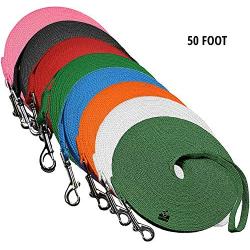 Downtown Pet Supply Dog Puppy Obedience Recall Training Agility Lead - Great for Training, Play, Camping, or Backyard (15ft, 20ft, 30ft, 50ft, 75ft, 100ft, 150ft, 200ft)