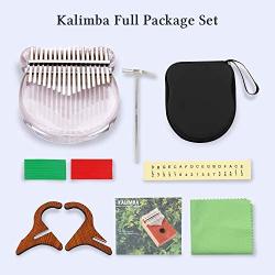 Original Acrylic Kalimba Thumb Piano for Kids and Adults | Transparent Kalimba 17key Kalimba Songbook | Finger Piano Kalimba Instrument | Kalimba Case | Hand Piano | Kalimba Thumb Picks
