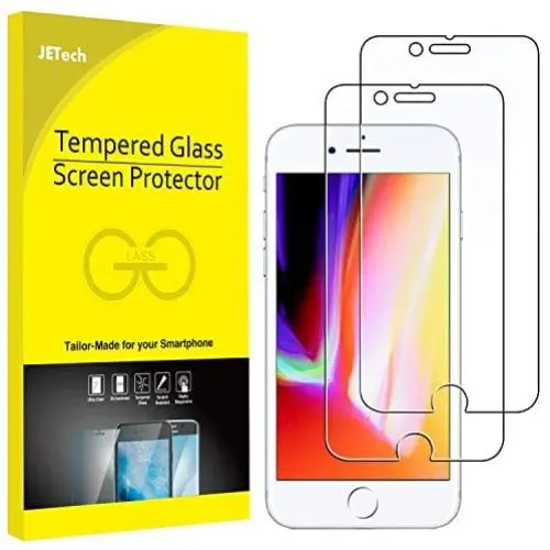 JETech Screen Protector for Apple iPhone 8 and iPhone 7, 4.7-Inch, Case Friendly, Tempered Glass Film, 2-Pack