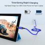 AkoaDa USB-C to USB-C 100W Cable 10ft, USB C Braided Fast Charging Cable Compatible with MacBook Pro 2020/2019/2018, iPad Pro 2020/2019/2018,Samsung Galaxy Note 20,Pixelbook and Type-C Laptops (Blue)