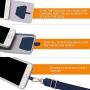 Phone Lanyard Tether, Doormoon Universal Neck Strap with Patch for Phone Case Wallet ID Badge Holder for Most Smartphones, 2 Pack, Black Blue