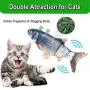 Senneny Electric Moving Fish Cat Toy, Realistic Plush Simulation Electric Wagging Fish Cat Toy Catnip Kicker Toys, Funny Interactive Pets Pillow Chew Bite Kick Supplies for Cat Kitten Kitty (Catfish)