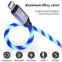 LED Phone Charger Cable - 6.5ft Light Up Visible Flowing Charger Charging Cord Compatible with 11 Pro Max XS XR X 8 7 6S 6 Plus 5S 5 (Blue)