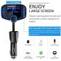 (Upgraded Version) Sumind Car Bluetooth FM Transmitter, Wireless Radio Adapter Hands-Free Kit with 1.7 Inch Display, QC3.0 and Smart 2.4A USB Ports, AUX Output, TF Card Mp3 Player(Blue)