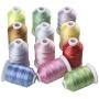 Simthreads 12 Variegated Colors Polyester Embroidery Machine Thread for Most Home Sewing Embroidery Machines 1100 Yards Each