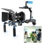 Neewer Film Movie Video Making System Kit for Canon Nikon Sony and Other DSLR Cameras Video Camcorders, includes: C-shaped Bracket,Handle Grip,15mm Rod,Matte Box,Follow Focus,Shoulder Rig (Blue+Black)
