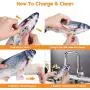 Beewarm Electric Flopping Cat Kicker Fish Toy, Realistic Flopping Fish, Wiggle Fish Catnip Toys, Motion Kitten Toy, Plush Interactive Cat Toys, Fun Toy for Cat Exercise