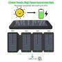 Solar Charger X-DRAGON 25000mAh Portable Power Bank with 4 Solar Panels Waterproof External Backup Battery Pack with Dual USB Outputs & Inputs, LED Flashlight for Smartphones, Tablets and More