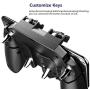Pubg Mobile Controller with 4 Triggers, Wireless 6 Finger Operation Mobile Gaming Joystick, L1R1 L2 R2 Grip Gamepad Joystick Remote Shoot Aim Key for 4-6.5" Android & iOS Phone