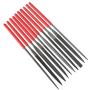 10Pcs Needle File Set Hardened Alloy Strength Steel Files- Mini Needle File Set Includes Round, Tapered Round, Half Round, Barrette, Crossing, Knife, Equaling, Warding, Square, and Three Square