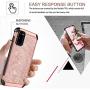 BENTOBEN Galaxy S20 Case 5G 6.2", Shockproof Glitter Sparkle Bling Dual Layer Shiny Faux Leather Hard PC Soft Bumper Slim Protective Phone Cover for Samsung Galaxy S20/ Galaxy S20 5G (2020), Rose Gold