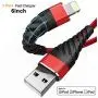 Short iPhone Charger 6 inch, [2 Pack]Apple MFi Certified Lightning Cable Fast Charging Cord for iPhone 11/11 Pro / 11 Pro Max/XS/XS Max/XR/X /8/8 Plus/7/7 Plus/6/6 Plus/5c/5s/5/iPad More