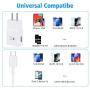 Adaptive Fast Charger Compatible with Samsung Galaxy s10/ s10+/s9/ s9 +/ s10e/ s8/ s8 Plus/Note 9/ Note 8/ Active, USB Wall Charger Adapter with USB C Cable, White