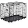 AmazonBasics Single-Door & Double-Door Folding Metal Dog or Pet Crate Kennel with Tray
