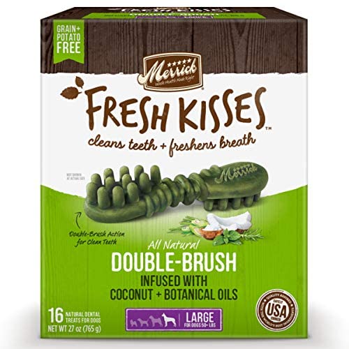 Merrick Fresh Kisses Large Oral Care Dental Dog Treats; for Dogs Over 50 lbs