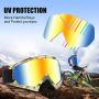 Wellovar Motorcycle Goggles,ATV Goggles Dirt Bike Ski Goggles Windproof Scratch Resistant Combat Goggles Adjustable UV Protective Safety Outdoor Glasses for Cycling, Climbing, etc