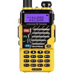 BAOFENG UV-5R Plus Qualette 5W Dual Band Two Way Radio Walkie Talkies (Imperial Yellow)