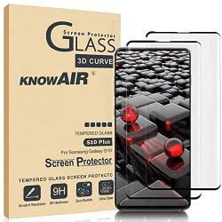 KNOWAIR Galaxy S10 Plus Screen Protector,Full Coverage Tempered Glass[2 Pack][High Definition][Designed for Ultrasonic Fingerprint] Tempered Glass Screen Protector Suitable for Galaxy S10 Plus